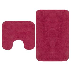 vidaXL Conjunto tapetes de casa de banho 2 pcs tecido f&uacute;csia
