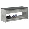vidaXL Banco de Hall com almofada Cinzento Concreto 103 x 38 x 45 cm
