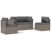 vidaXL 4 pcs conjunto lounge de jardim c/ almofad&otilde;es vime PE cinzento
