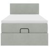 vidaXL Estrutura cama otomana colch&atilde;o 90x190 cm veludo cinzento claro