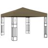 vidaXL Gazebo com cord&otilde;es de luzes LED 3x3 m tecido cinza-acastanhado
