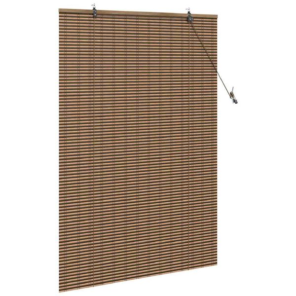 vidaXL Estores de rolo com cortinas Manual Castanho 110 x 160 cm Bambu