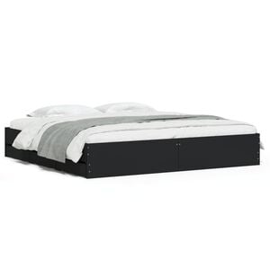 vidaXL Estrutura de cama c/ gavetas 200x200 cm derivados madeira preto