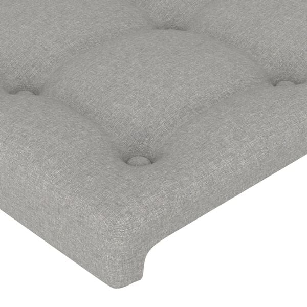 vidaXL Cabeceira de cama 2 pcs tecido 80x5x78/88 cm cinzento-claro