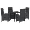 vidaXL Conjunto de Jantar para Jardim 5 unid. Preto vime PE