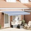 vidaXL Toldo Retr&aacute;til Azul e Branco 350 x 200 cm Poli&eacute;ster e Alum&iacute;nio
