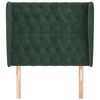 vidaXL Cabeceira cama c/ abas veludo 103x23x118/128 cm verde-escuro
