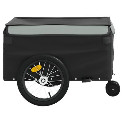 vidaXL Reboque para bicicleta 45 kg ferro preto e cinza