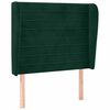 vidaXL Cabeceira cama c/ abas veludo 93x23x118/128 cm verde-escuro