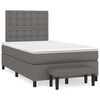 vidaXL Cama com molas/colch&atilde;o 120x200 cm couro artificial cinzento