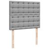 vidaXL Cama boxspring com colch&atilde;o 120x190 cm tecido cinzento-claro