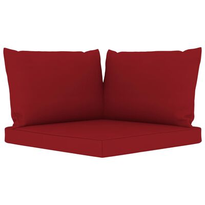 vidaXL 11 pcs conjunto lounge p/ jardim c/ almofadões vermelho tinto