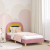 vidaXL Estrutura de Cama Infantil com Cabeceira Rosa 80 x 160 cm