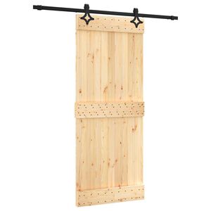 vidaXL Porta Deslizante 85 x 210 cm Natural e Preto
