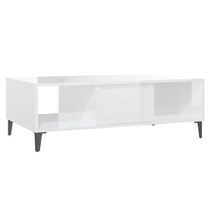 vidaXL Mesa de centro derivados de madeira branco brilhante
