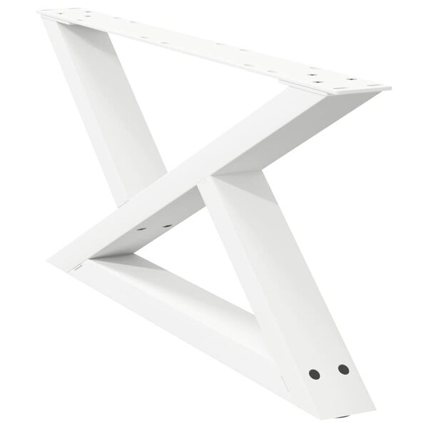 vidaXL P&eacute;s para mesa de centro 2 pe&ccedil;as, branco, 70x(30-31,3) cm, a&ccedil;o