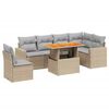 vidaXL 7 pcs conjunto de sof&aacute;s p/ jardim com almofad&otilde;es vime PE bege