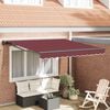 vidaXL Toldo Retr&aacute;til Manual Borgonha 300 x 250 cm Alum&iacute;nio e Tecido