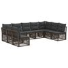 vidaXL Conjunto de Sof&aacute; de Jardim 9 unid. Cinzento vime PE