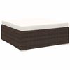 vidaXL Apoio de p&eacute;s seccional c/ almofad&atilde;o 1 pc vime PE castanho