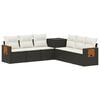 vidaXL Conjunto de Sof&aacute;s 7 unid. Preto e Branco Creme