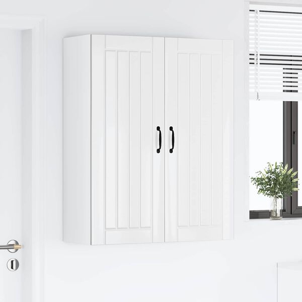 vidaXL Arm&aacute;rio de Cozinha Lucca Branco Brilhante 80 x 31 x 100 cm