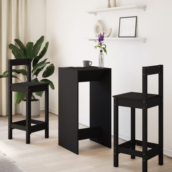 vidaXL Mesa de bar 51x50x103,5 cm derivados de madeira preto