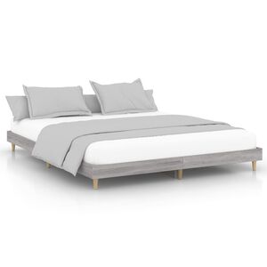 vidaXL Estrutura de cama 200x200 cm derivados madeira cinzento sonoma