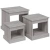 vidaXL Mesas de centro 3 pcs derivados de madeira cinzento sonoma