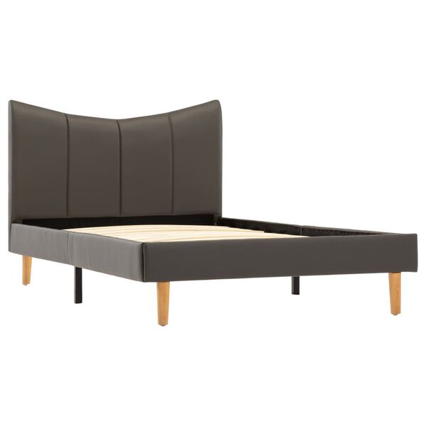 vidaXL Estrutura de cama 100x200cm couro artificial antracite