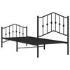 vidaXL Estrutura de cama com cabeceira e pés 90x190 cm metal preto