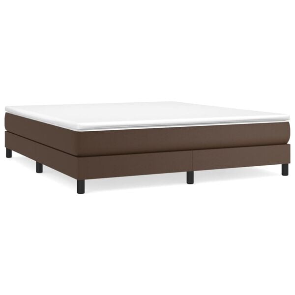 vidaXL Estrutura de cama com molas 180x200cm couro artificial castanho