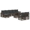 vidaXL Conjunto de Sof&aacute; de Jardim 10 unid. Cinza e Cinza Escuro