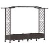 vidaXL Cama Elevada com Treli&ccedil;a e Telhado Castanho 207 x 40 x 129 cm