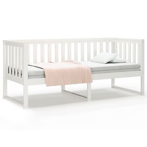 vidaXL Sof&aacute;-cama sem colch&atilde;o 80x200 cm madeira de pinho maci&ccedil;a branco