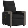 vidaXL Poltrona de massagens reclin&aacute;vel tecido preto