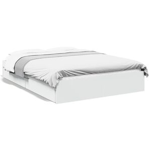 vidaXL Estrutura de cama c/ gavetas 140x190cm derivados madeira branco