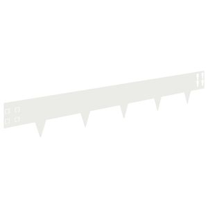 vidaXL Acabamento para Gramado 20 pcs 100 x 15 cm A&ccedil;o Branco