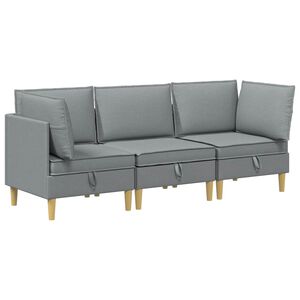 vidaXL Conjunto de sof&aacute; modular com armazenamento 3 unid. Tecido