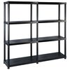 vidaXL Unidade com 4 prateleiras 122x30,5x130 cm pl&aacute;stico preto