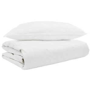 vidaXL Edredom de Ver&atilde;o Simples 2 pcs Branco Pena de ganso