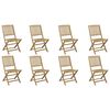 vidaXL Cadeiras de jardim dobr&aacute;veis 8 pcs 44x50x88 cm ac&aacute;cia maci&ccedil;a