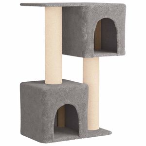vidaXL &Aacute;rvore para gatos com postes de sisal Cinzento-claro 114 cm