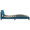vidaXL Estrutura de cama com cabeceira Dover 140x200 cm veludo azul