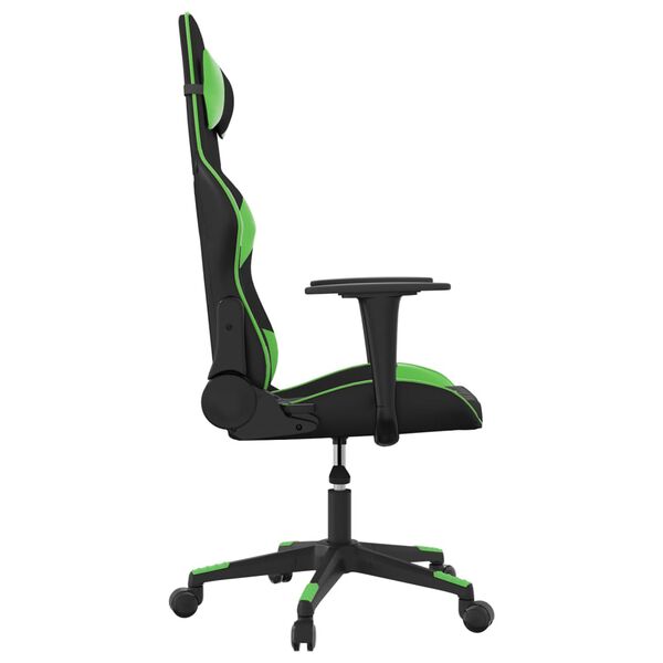 vidaXL Cadeira gaming couro artificial preto e verde