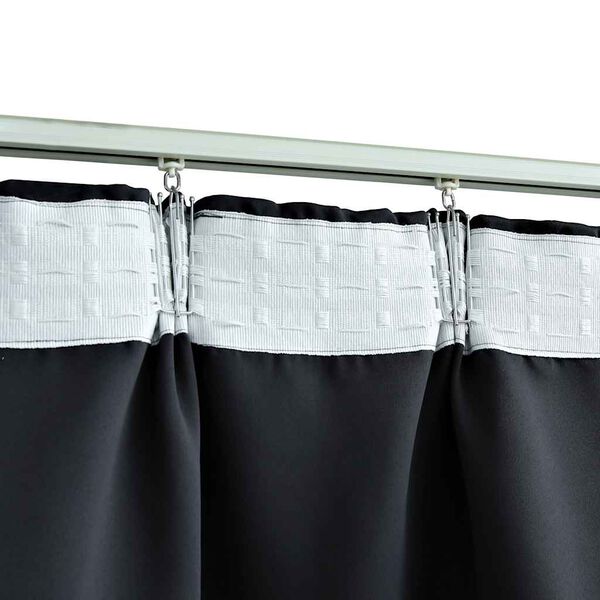 vidaXL Cortinas blackout com ganchos 2 pcs 140x175 cm preto