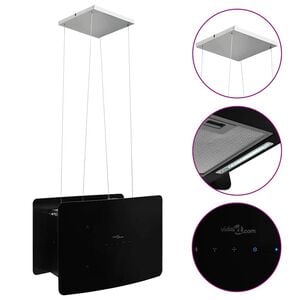 vidaXL Exaustor de ilha suspenso ecr&atilde; t&aacute;til LCD vidro temperado