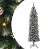vidaXL &Aacute;rvore Slim de Natal Artificial Verde e Branco 210 cm