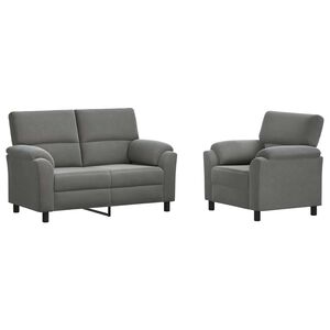vidaXL Conjunto de Sof&aacute;s 2 pcs Cinzento-Escuro Veludo