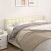 vidaXL Cabeceira de cama c/ abas couro artificial 163x16x78/88cm creme